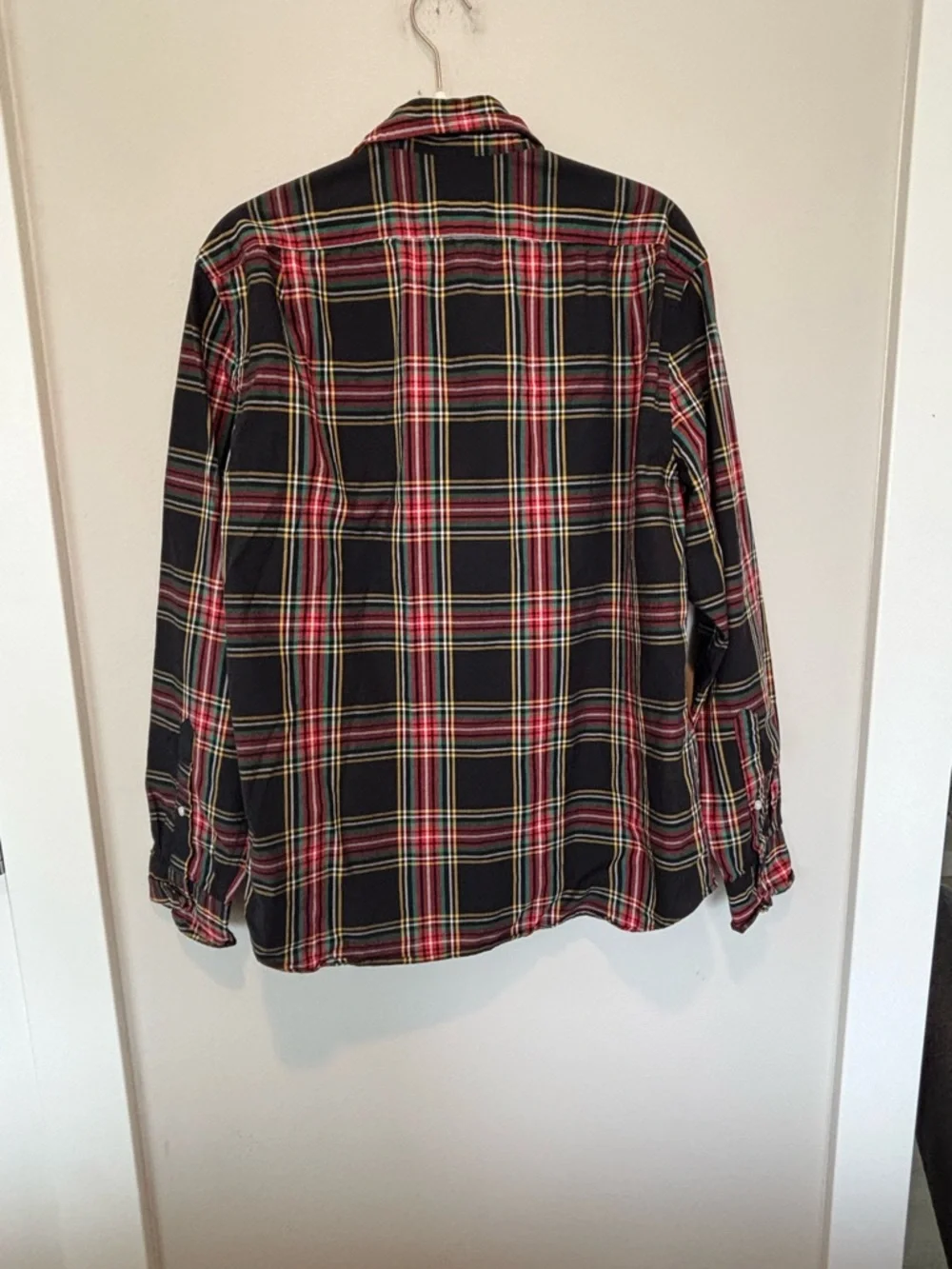 J. Crew Black Plaid Button-Down Shirt with Red and Green - Picture 2 of 4